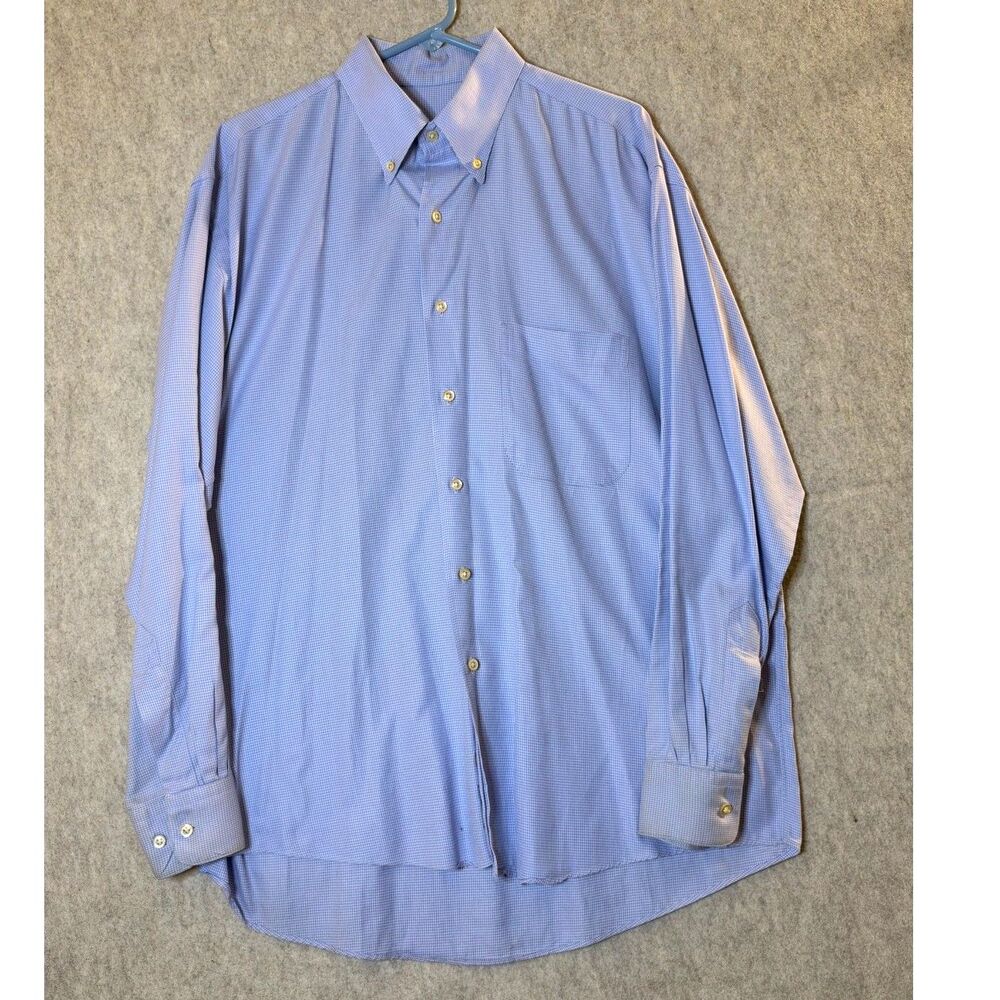 Burberry London Men’s L Lilac Micro-Check Button Down Made in USA